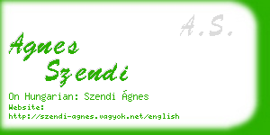 agnes szendi business card