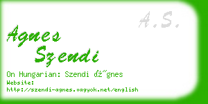 agnes szendi business card